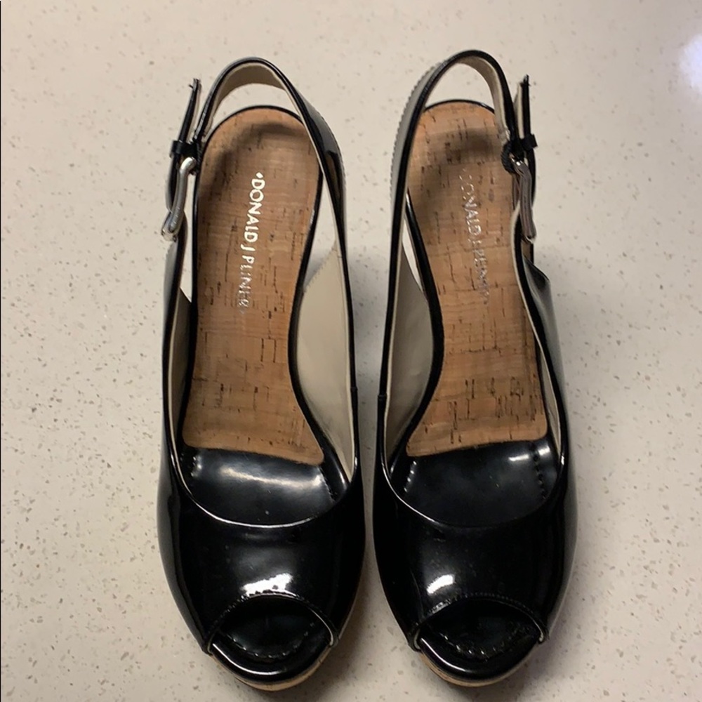 Donald J Pliner Patent Leather Sling Back Sandals